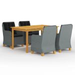 Set de mobilier pentru grădină, 5 piese, gri deschis GartenMobel Dekor