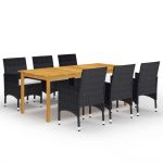 Set mobilier de grădină, 7 piese, negru GartenMobel Dekor