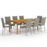 Set mobilier de grădină, 9 piese, gri GartenMobel Dekor