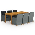 Set mobilier de grădină, 9 piese, gri deschis GartenMobel Dekor