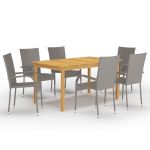Set mobilier pentru grădină, 7 piese, gri GartenMobel Dekor