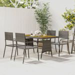 Set de mobilier de exterior, 5 piese, gri, poliratan GartenMobel Dekor