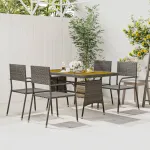 Set de mobilier de exterior, 5 piese, gri, poliratan GartenMobel Dekor
