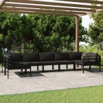 Set mobilier de grădină cu perne, 7 piese, antracit, aluminiu GartenMobel Dekor