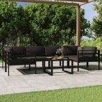 Set mobilier de grădină cu perne, 7 piese, antracit, aluminiu GartenMobel Dekor