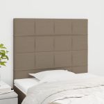 Tăblii de pat, 2 buc, gri taupe, 90x5x78/88 cm, textil GartenMobel Dekor