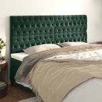Tăblii de pat, 4 buc, verde închis, 100x7x78/88 cm, catifea GartenMobel Dekor