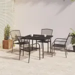 Set de masă pentru grădină, 5 piese, antracit, oțel GartenMobel Dekor