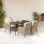 Set mobilier de grădină cu perne, 5 piese, bej, poliratan GartenMobel Dekor