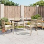 Set mobilier de grădină cu perne, 5 piese, bej, poliratan GartenMobel Dekor