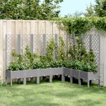 Jardinieră de grădină cu spalier gri deschis 200x160x142 cm PP GartenMobel Dekor