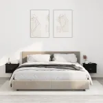 Noptiere de perete, 2 buc., negru, 41,5x36x28 cm GartenMobel Dekor