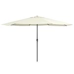 Umbrelă de soare de exterior, stâlp metalic, alb nisipiu 400 cm GartenMobel Dekor