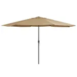 Umbrelă de soare de exterior, stâlp metalic, gri taupe, 400 cm GartenMobel Dekor