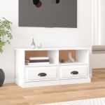 Comodă TV, alb extralucios, 93x35,5x45 cm, lemn prelucrat GartenMobel Dekor