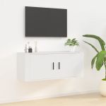 Dulap TV montat pe perete, alb, 100x34,5x40 cm GartenMobel Dekor