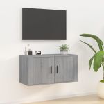 Dulap TV montat pe perete, gri sonoma, 80x34,5x40 cm GartenMobel Dekor