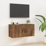 Dulap TV montat pe perete, stejar fumuriu, 80x34,5x40 cm GartenMobel Dekor