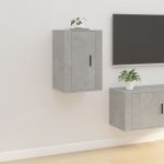 Dulap TV montat pe perete, gri beton, 40x34,5x60 cm GartenMobel Dekor
