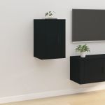 Dulap TV montat pe perete, negru, 40x34,5x60 cm GartenMobel Dekor