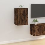 Dulap TV montat pe perete, stejar fumuriu, 40x34,5x60 cm GartenMobel Dekor