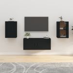 Dulapuri TV montate pe perete, 2 buc., negru, 40x34,5x60 cm GartenMobel Dekor