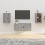 Dulapuri TV montate pe perete 2 buc. gri sonoma 40x34,5x60 cm GartenMobel Dekor