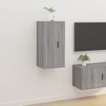 Dulap TV montat pe perete, gri sonoma, 40x34,5x80 cm GartenMobel Dekor