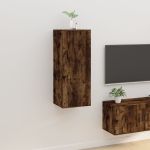 Dulap TV montat pe perete, stejar fumuriu, 40x34,5x100 cm GartenMobel Dekor