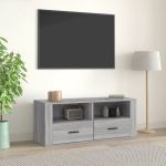 Comodă TV, gri sonoma, 100x35x40 cm, lemn prelucrat GartenMobel Dekor