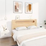 Noptiere de perete, 2 buc., alb, 50x36x25 cm GartenMobel Dekor