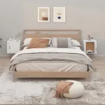 Noptiere de perete, 2 buc., alb extralucios, 50x30x47 cm GartenMobel Dekor