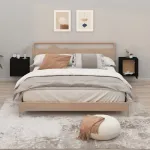 Noptiere de perete, 2 buc., negru, 50x30x47 cm GartenMobel Dekor