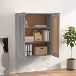 Dulap de perete, gri sonoma, 69,5x32,5x90 cm, lemn prelucrat GartenMobel Dekor