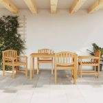 Set masă pentru grădină, lemn masiv de tec, 5 piese GartenMobel Dekor