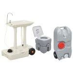 Set portabil cu toaletă, lavoar și rezervor apă pentru camping GartenMobel Dekor
