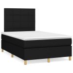 Pat box spring cu saltea, negru, 120x190 cm, catifea GartenMobel Dekor