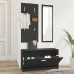 Set pantofar 3 în 1, negru, lemn prelucrat GartenMobel Dekor