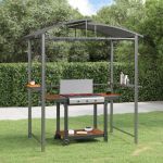 Foișor grătar cu rafturi laterale, antracit 210x114x230 cm oțel GartenMobel Dekor