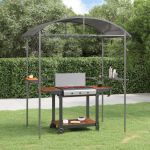 Foișor grătar cu rafturi laterale, antracit 220x115x230 cm oțel GartenMobel Dekor
