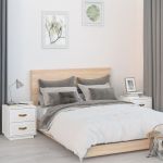 Noptiere, 2 buc., alb, 40x34x45 cm, lemn masiv de pin GartenMobel Dekor