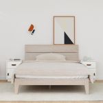 Noptiere, 2 buc., alb, 40x34x55 cm, lemn masiv de pin GartenMobel Dekor