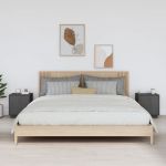 Noptiere, 2 buc., gri, 40x34x45 cm, lemn masiv de pin GartenMobel Dekor