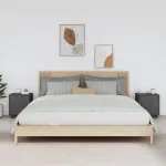 Noptiere, 2 buc., gri, 40x34x45 cm, lemn masiv de pin GartenMobel Dekor