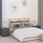 Noptiere, 2 buc., gri, 40x34x45 cm, lemn masiv de pin GartenMobel Dekor