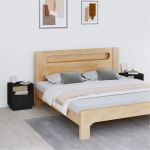 Noptiere, 2 buc., negru, 40x34x45 cm, lemn masiv de pin GartenMobel Dekor