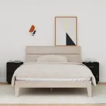 Noptiere, 2 buc., negru, 40x34x55 cm, lemn masiv de pin GartenMobel Dekor