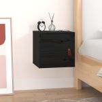 Dulap de perete, negru, 31,5x30x30 cm, lemn masiv de pin GartenMobel Dekor