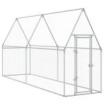Coteț pentru păsări, gri, 400x100x190 cm, oțel galvanizat GartenMobel Dekor