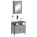 Set mobilier de baie, 2 piese, gri sonoma, lemn prelucrat GartenMobel Dekor